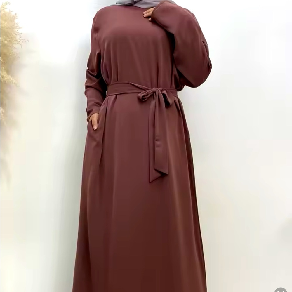 Modest abaya long sleeves dress size large